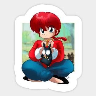 Ranma and P-Chan Sticker